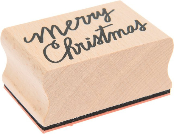 Rico Design Paper Poetry Stempel Put a Bow on It Merry Christmas aus Holz