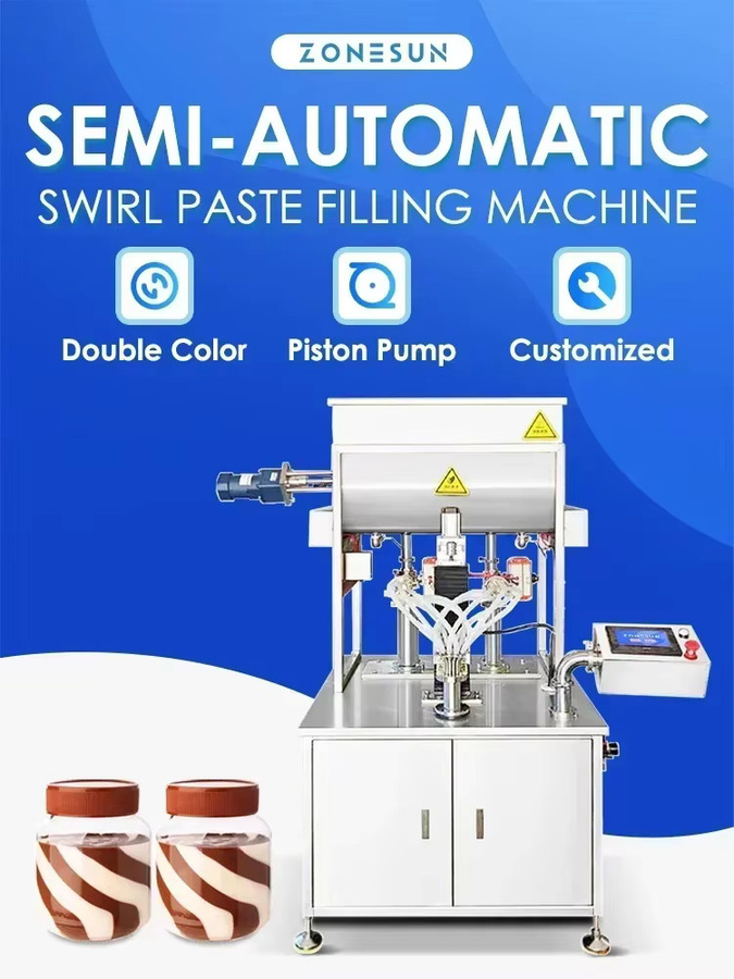 ZONESUN Wirbelfüllmaschine ZS-FM250 Zweifarbige Dickpaste-Abfüllmaschine in Silber - Bild 5