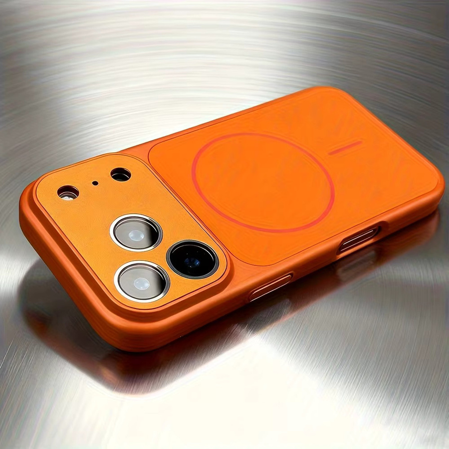Magnetische kabellose Ladehülle 17Pro Acryl-Cover für iPhone 11 12 13 14 15 16 17 Pro Max in Blau und Orange - Bild 4