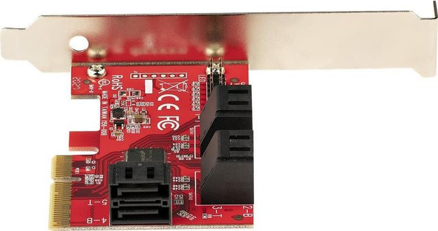StarTech.com PCIe SATA Controller Karte mit 6 Ports, SATA III 6 Gbit/s, PCIe x4, ASM1166, Low/Full Profile - Bild 1
