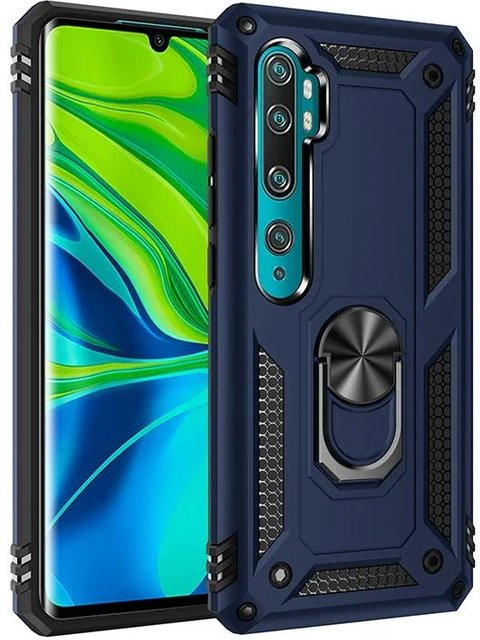 Xiaomi Armor Stoßfestes Case mit Auto Halter Ring für Mi Note 10 Lite, Mi 10T, Mi 10T Pro und Redmi 10 in Blau - Bild 1