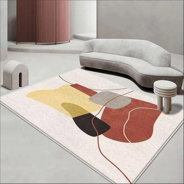Moderner Teppich in Beige mit Kaschmir-Imitation, rutschfest und pflegeleicht, ideal für Wohnzimmer und Schlafzimmer - Bild 1
