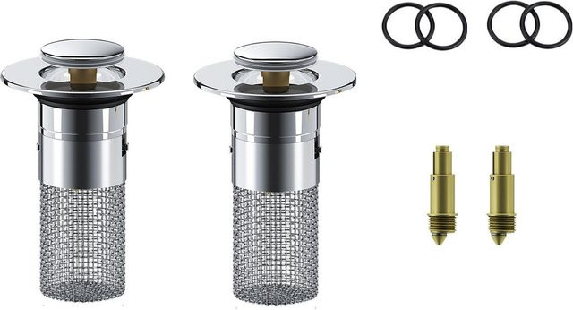 7season Waschbeckenstöpsel aus Edelstahl in Silber zum Einstecken und Eindrücken, One Size - Bild 1