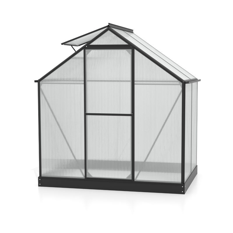 Vitavia Gewächshaus Triton 2500 Schwarz mit Stahlfundamentrahmen und Polycarbonat-Dachfenstern, 2,5 m² - Bild 3