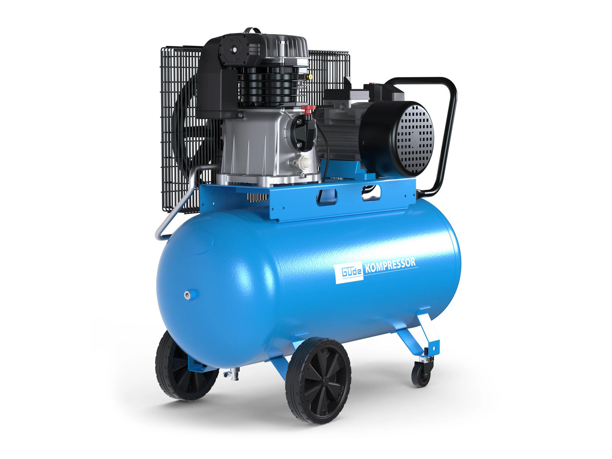 Güde Kompressor 700/10/100 mit 2-Zylinder-Aggregat in Blau - Bild 2