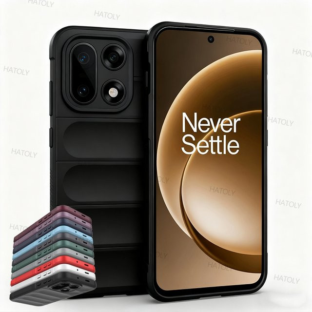 Stoßfeste Silikon Schutzhülle für OnePlus 15 in Schwarz - Bild 1