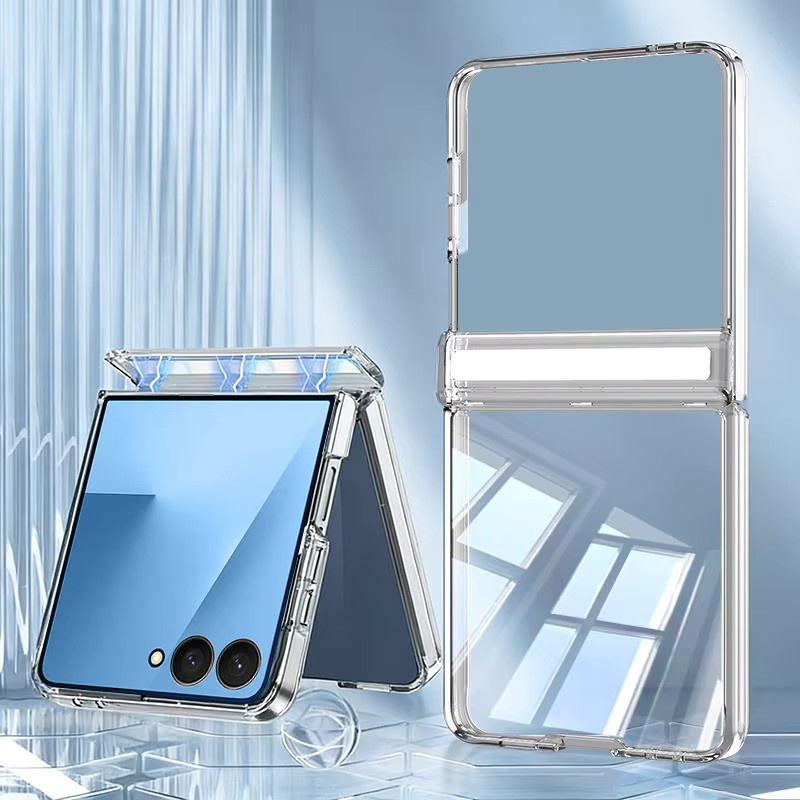 Magnetische Hartschalen-Handyhülle für Samsung Galaxy Z Flip7 FE, Flip6 und Flip5, stoßfeste transparente Abdeckung für Android-Smartphones - Bild 5