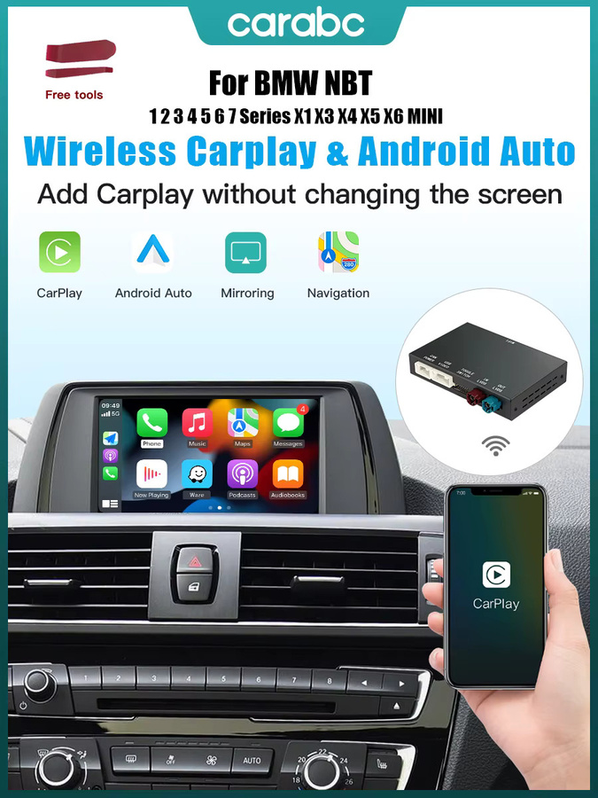 CARABC Wireless CarPlay und Android Auto Adapter für BMW NBT und CIC Systeme, Schwarz - Bild 7