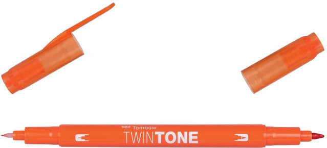 Tombow TwinTone Fasermaler Ink in Carrot Orange für feine Zeichnungen - Bild 1