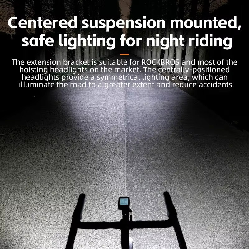 ROCKBROS Fahrradcomputerhalterung und Lichthalterung in Schwarz mit GPS-Unterstützung für MTB und Rennrad - Bild 4