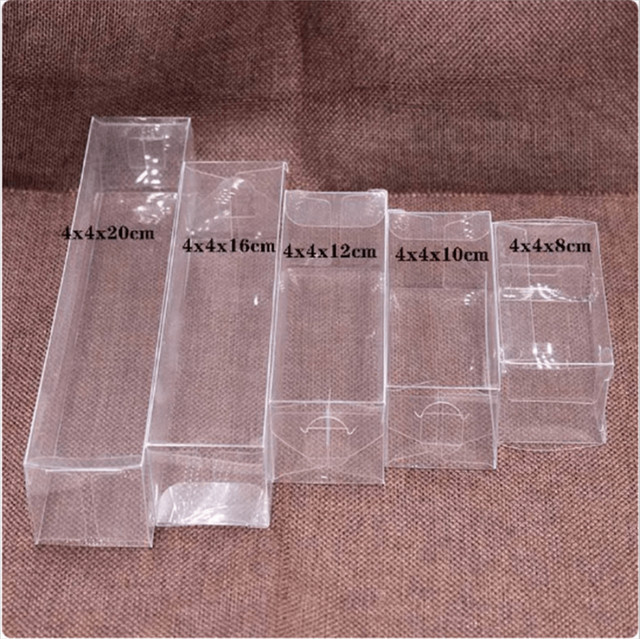 NewClear PVC Geschenkboxen aus transparentem Kunststoff für Süßigkeiten und Geschenke, 10er Pack - Bild 1