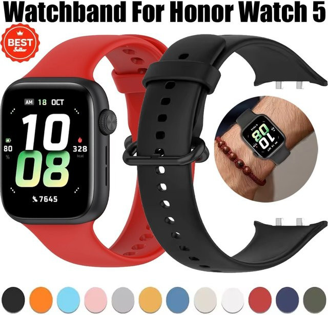 Honor Uhrenarmband Silikon, Schwarz, Unisex - Bild 1