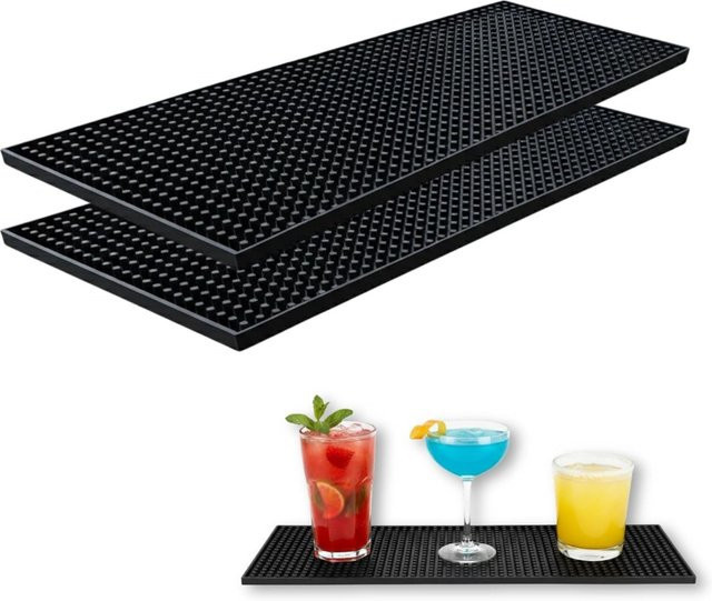 FEB.WIND Rutschfeste Gummi-Barmatte in Schwarz als Hitzebeständige Abtropfmatte für Bar, Café und Restaurant - Bild 1
