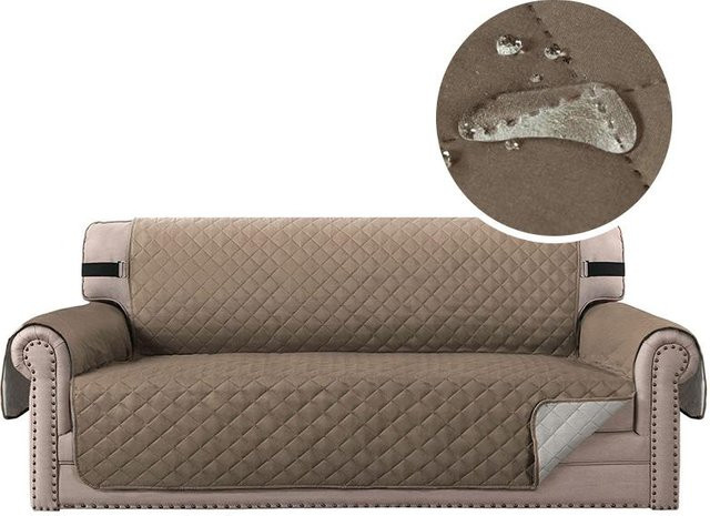 Lylyna Wasserdichter Sofabezug für 2-Sitzer, Beige, Rutschfester und Waschbarer Sofahussen-Bezug aus Mikrofaser mit Stretch-Anteil - Bild 1