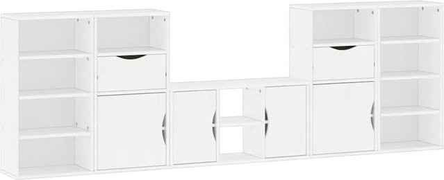 vidaXL ODDA Wohnwand 5-teiliges Set aus Massivholz Kiefer in Weiß mit Stauraum - Bild 1
