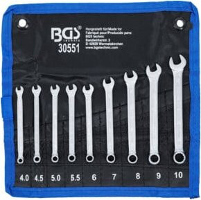 BGS Maul-Ringschlüssel-Satz 30551 aus Chrom-Vanadium in Silber, 9-teilig, Schlüsselweite 4-10 mm - Bild 1