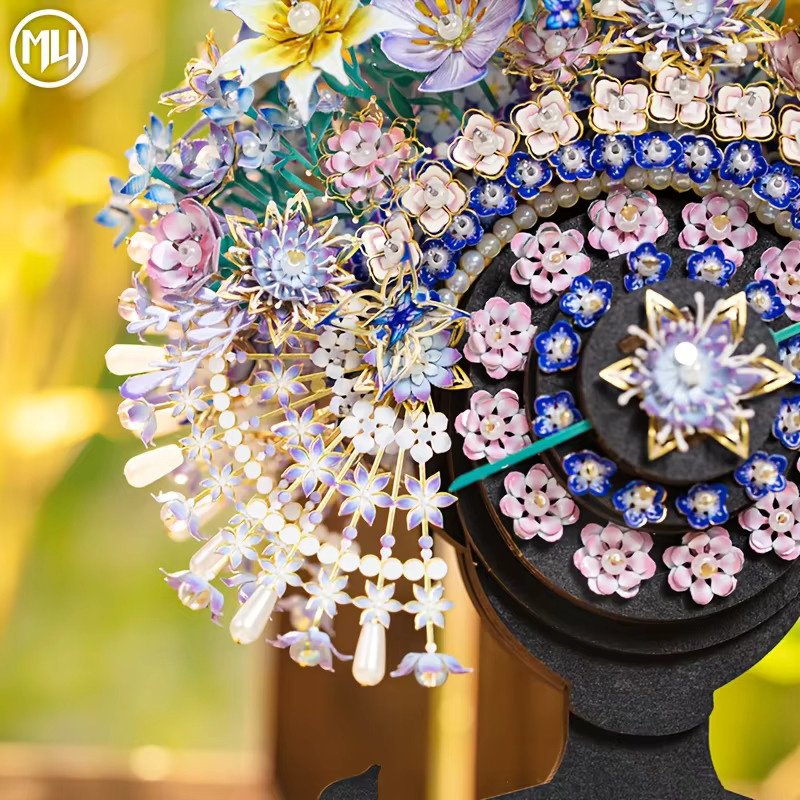 MU Haarnadel-Blumenkranz, 3D Stereoskopisches Metallpuzzle, Bunt / Mehrfarbig - Bild 2