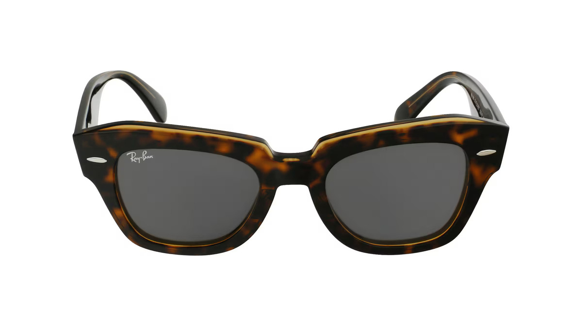 Ray-Ban RB2186 Sonnenbrille, Vollrand, Quadratisch, Acetat, Damen, braun, grau - Bild 1
