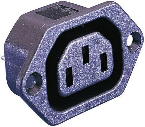 Bulgin PX0675/28 Kaltgeräte-Steckverbinder PX Buchse, vertikaler Einbau, 2 + PE, 10A, Schwarz - Bild 1