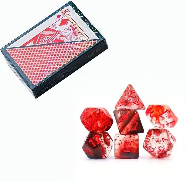 SZ-Damai Flash Point Würfel- und Spielkartenset, 7-teiliges Set, rot - Bild 1