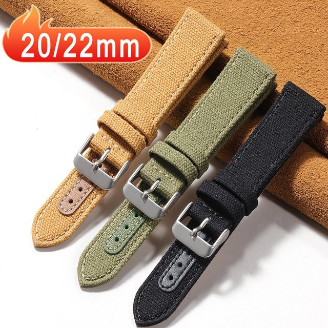 crazyband Uhrenarmband Canvas, 20mm 22mm, Unisex - Bild 1