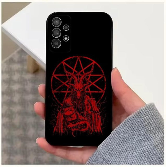 Handyhülle mit Satanischem Höllen-Pentagramm für Samsung Galaxy S25 S24 S23 S22 S21 S20 S10 Ultra Plus Lite FE aus weichem Silikon in Schwarz - Bild 1