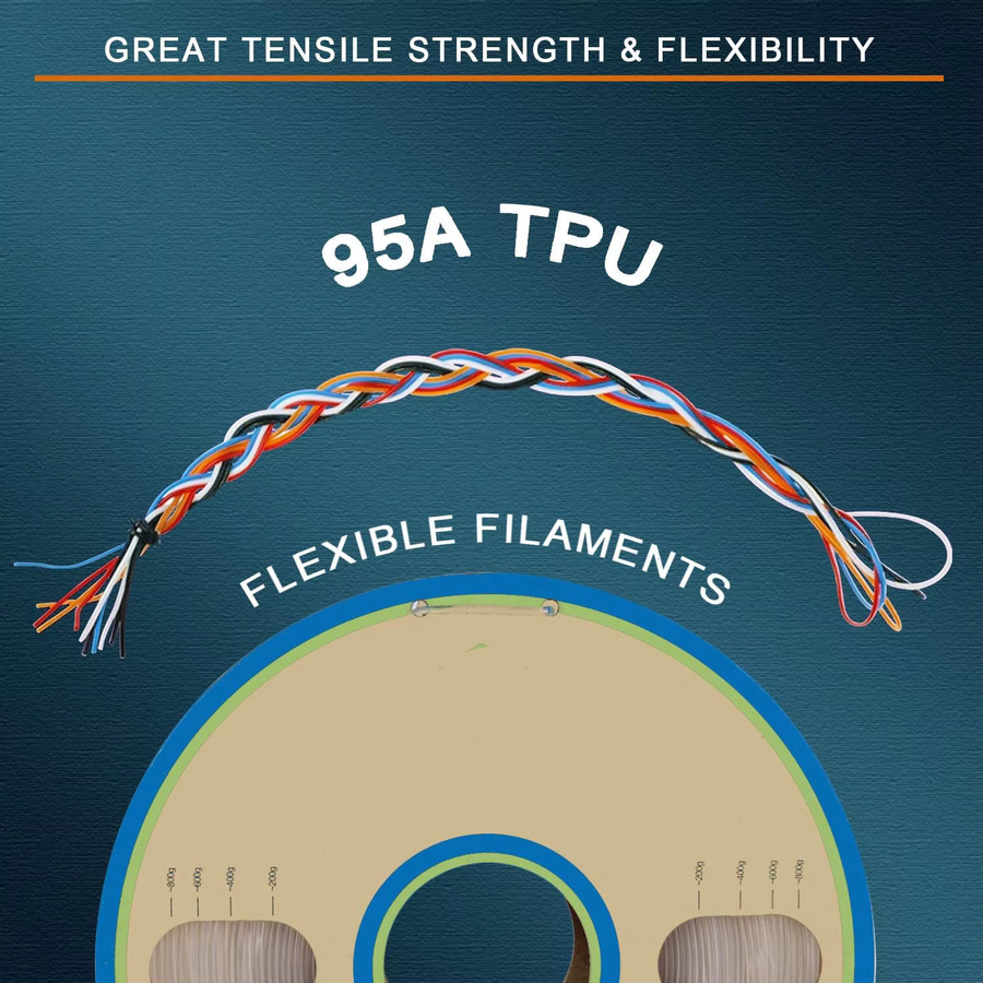 MANLANG TPU 3D-Drucker Filament 1,75 mm für FDM, 250 g pro Spule, verschiedene Farben - Bild 1