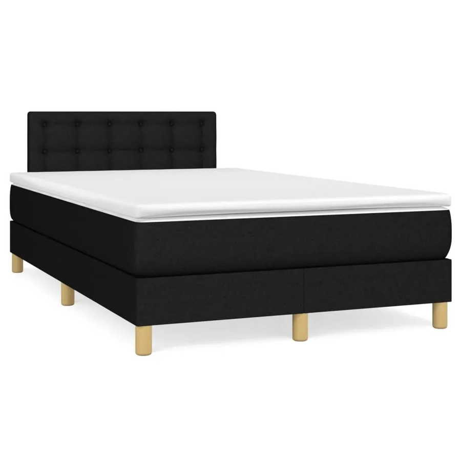 vidaXL Boxspringbett Hybrid mit Matratze Schwarz B/T/H: 120 x 200 x 203 cm - Bild 2