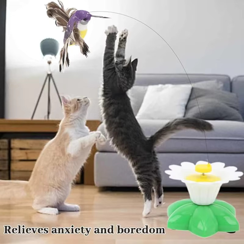 Otmagelu Lustiges fliegendes Vogel-Katzenspielzeug, mit Befestigungsband - Bild 3