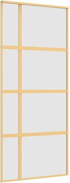vidaXL Schiebetür Modern in Gold aus mattem ESG-Glas und Aluminium B/H: 90 x 205 cm - Bild 1