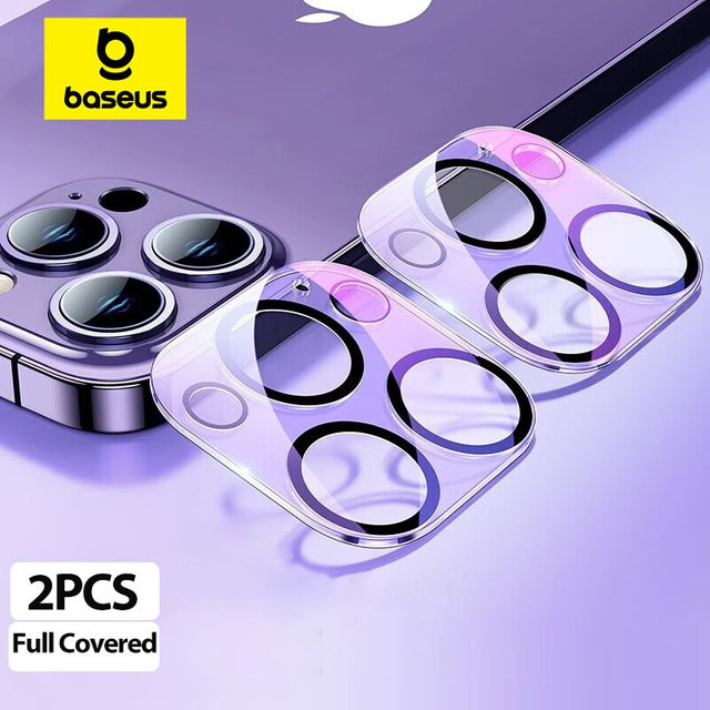 Baseus 2er Set Kamera-Objektivschutz aus gehärtetem Glas für iPhone 16 Pro Max, iPhone 15 Pro Max und iPhone 14 Plus, transparent - Bild 1