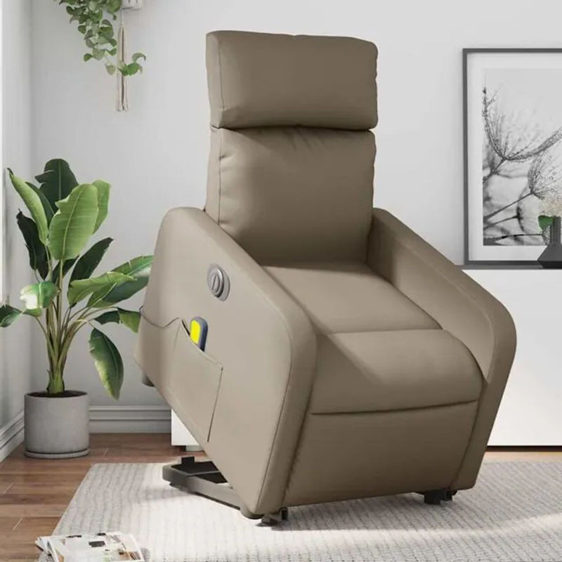 Elektrischer Massagesessel mit Aufstehhilfe von vidaxl in Braun aus Kunstleder - Bild 1