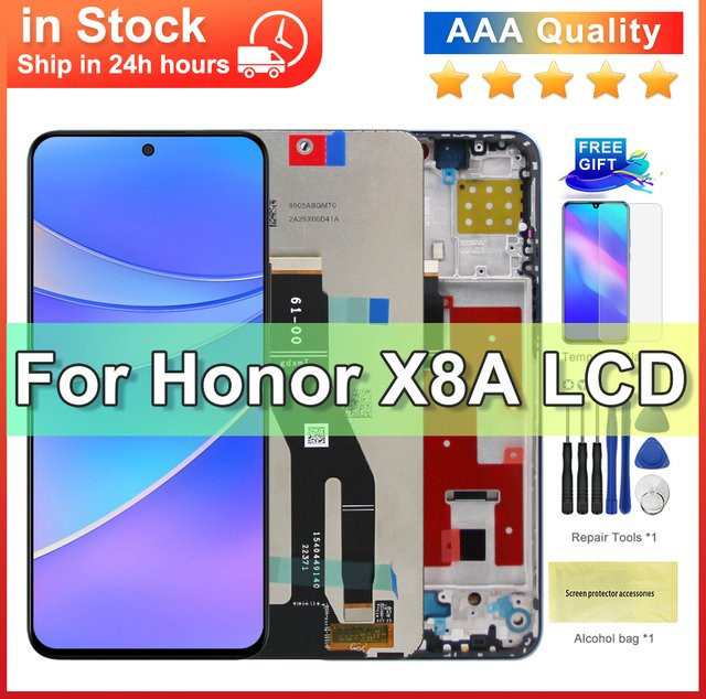 Honor X8a LCD Display Touchscreen Digitizer Montage mit Rahmen in Schwarz 6,7 Zoll - Bild 1