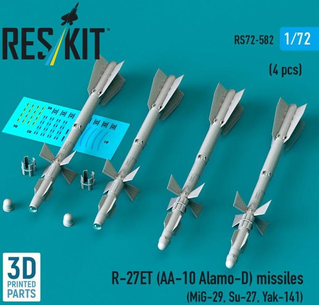 ResKit Models R-27ET AA-10 Alamo-D Raketen, 4-teiliges Set, 3D Printed - Bild 1