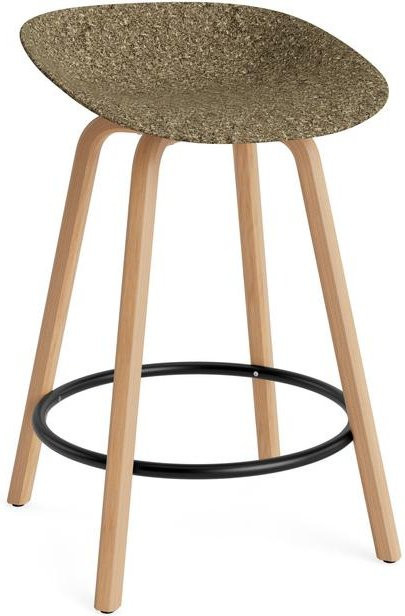 Normann Copenhagen Mat Barhocker Wood in Green mit Buche und Hanf - Bild 1