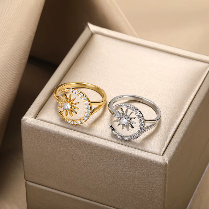 ICFTZWE Ringe, Edelstahl, Gold, Zirkonia, Damen - Bild 2