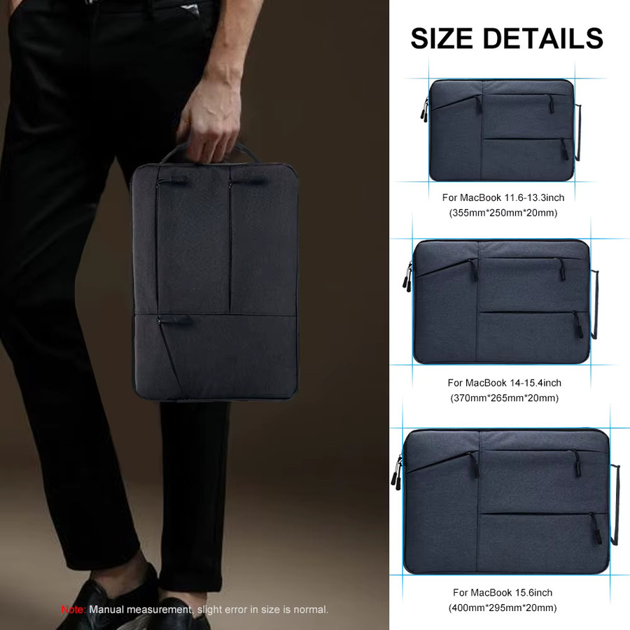 Wasserdichte Laptop-Hülle als Notebook-Tasche in Grau für MacBook Pro und andere Modelle von 12 bis 16 Zoll - Bild 4