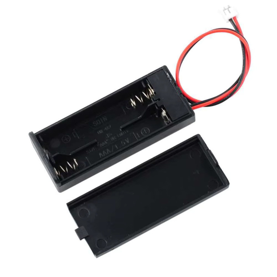 DIYmalls 10 Stück AAA Batteriehalter mit 2 Steckplätzen und Schalter in Schwarz für Mikro-Bit und PH 2,0 Stecker - Bild 1