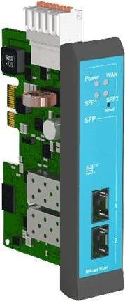INSYS MRcard Fiber Plug-in-Card mit 2x Gigabit SFP und 2x Digital Input in Multicolor - Bild 1