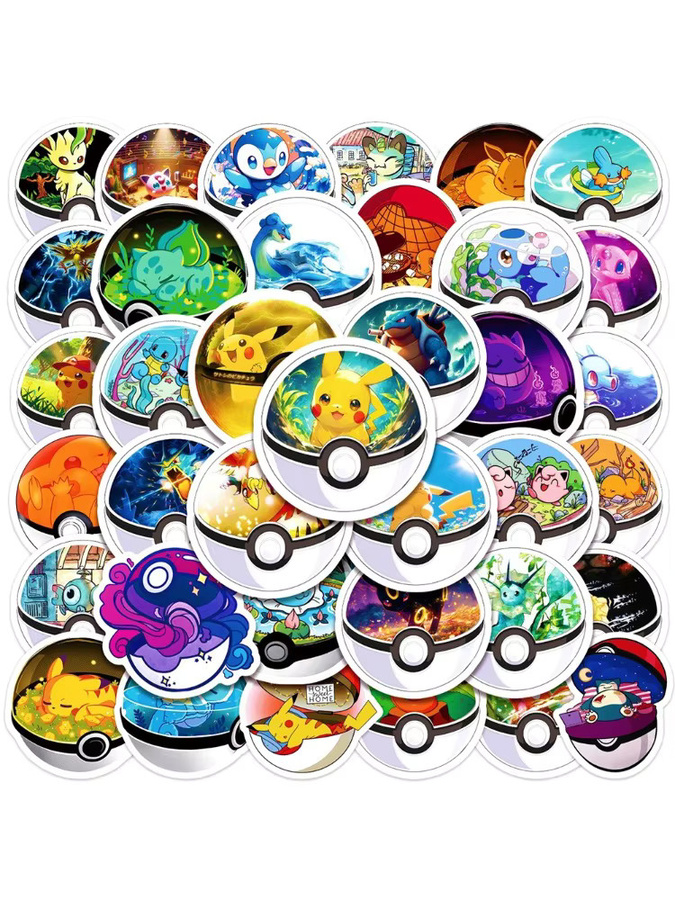 Bandai Pokémon Aufkleber, 50-teiliges Set, bunt - Bild 4