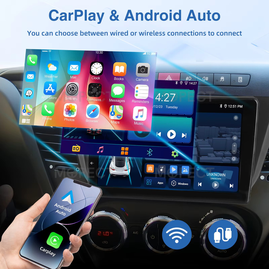 MOPECT Android 15 Navigationssystem für Iveco Daily 2014-2021 mit 9 Zoll Touchscreen, 4+64G, WiFi, CarPlay, GPS, Bluetooth, DAB+ und Rückfahrkamera in Schwarz - Bild 3