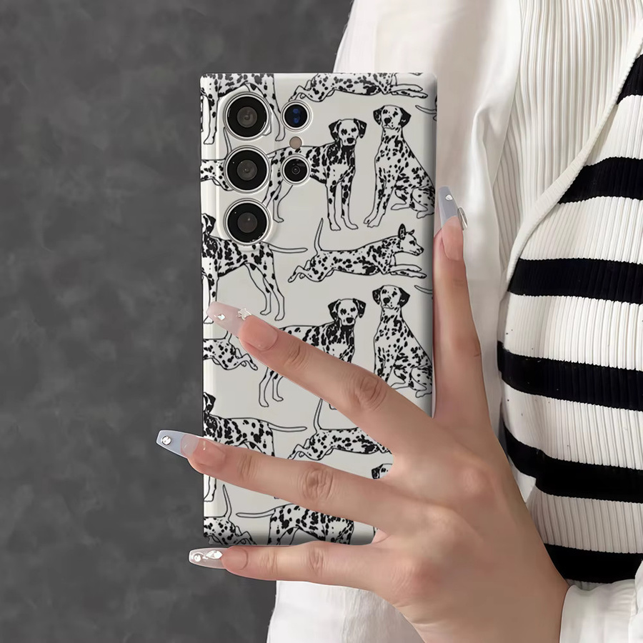 Stoßfeste Doppelschicht Handyhülle mit Dalmatiner-Muster für Samsung Galaxy S26 S25 Ultra S24 S23 Ultra Plus in Weiß - Bild 6