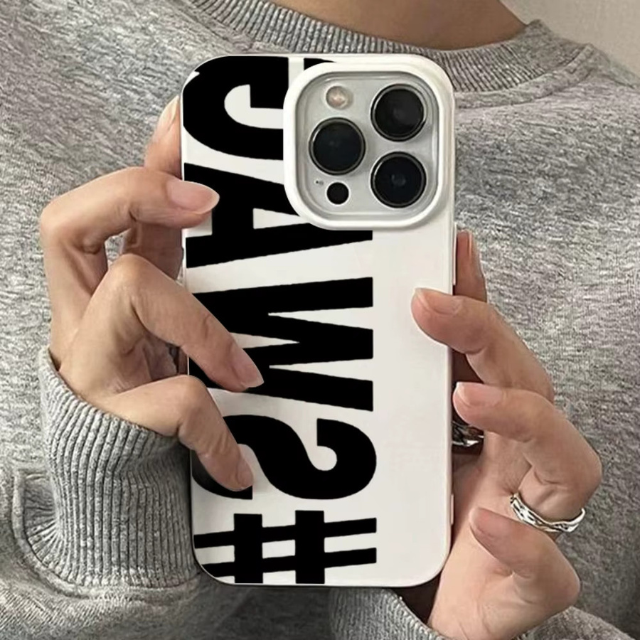 Apple iPhone Schutzhülle mit kreativem SWAG-Buchstaben-Design in Weiß, stoßfeste weiche Handyhülle für iPhone 17, 16, 15, 14, 13, 12, 11 Pro Max und weitere Modelle - Bild 3