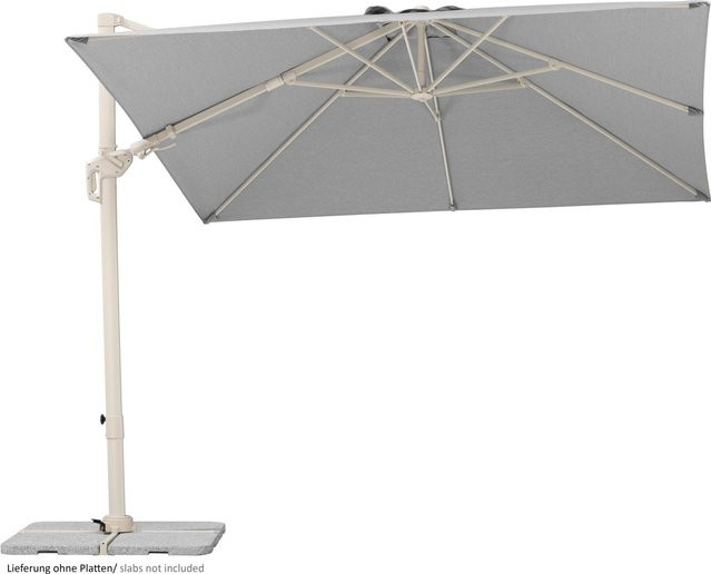 Schneider Ampelschirm Rhodos Twist Comfy in Greige mit Aluminiumgestell und Polyesterbespannung, B/T: 300 x 300 cm - Bild 1