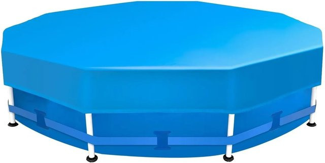 Sekey Poolabdeckung rund aus Polyester in Blau mit Durchmesser 457 cm - Bild 1