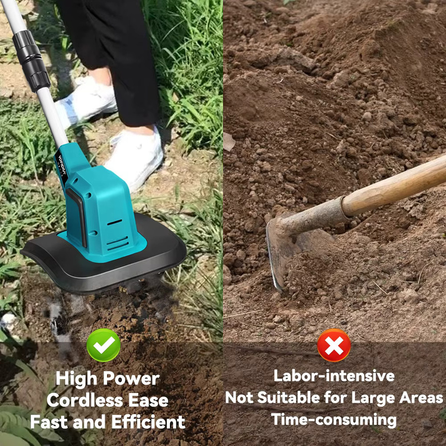 YOFIDRA Bürstenloser Elektrischer Gartenfräser 1500W Tragbarer Kabelloser Rasenmäher und Rasentrimmer in Türkis für Makita LXT Akku - Bild 4