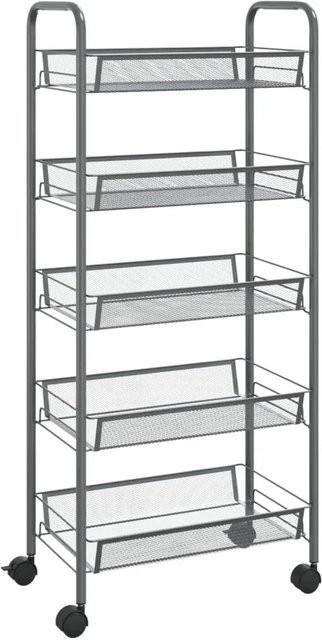 vidaXL Küchenwagen aus Eisen mit 5 Etagen in Grau, B/T/H: 46 x 26 x 105 cm - Bild 1