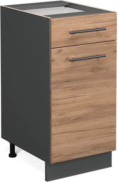 Vicco Küchenunterschrank Fame-Line Anthrazit Eiche mit Schublade und Drehtür Breite: 40 cm - Bild 1