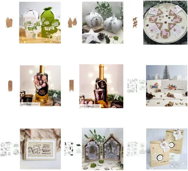 Ziyu Weihnachts Stanzformen und Stempel Set für DIY Scrapbooking und Papierkarten in Multicolour - Bild 1