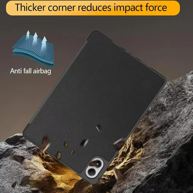 Lederhülle mit dreifachem Faltsystem, magnetischer Abdeckung und Stifthalterfach für Xiaomi Redmi Pad 2 Pro 12,1 Zoll und Redmi Pad 2 11 SE 9,7, Schwarz - Bild 6